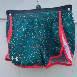 Under Armour Green and Pink Athletic Shorts Lightweight Design